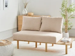 Divano 2 posti SALO Bouclé Beige con tavoli