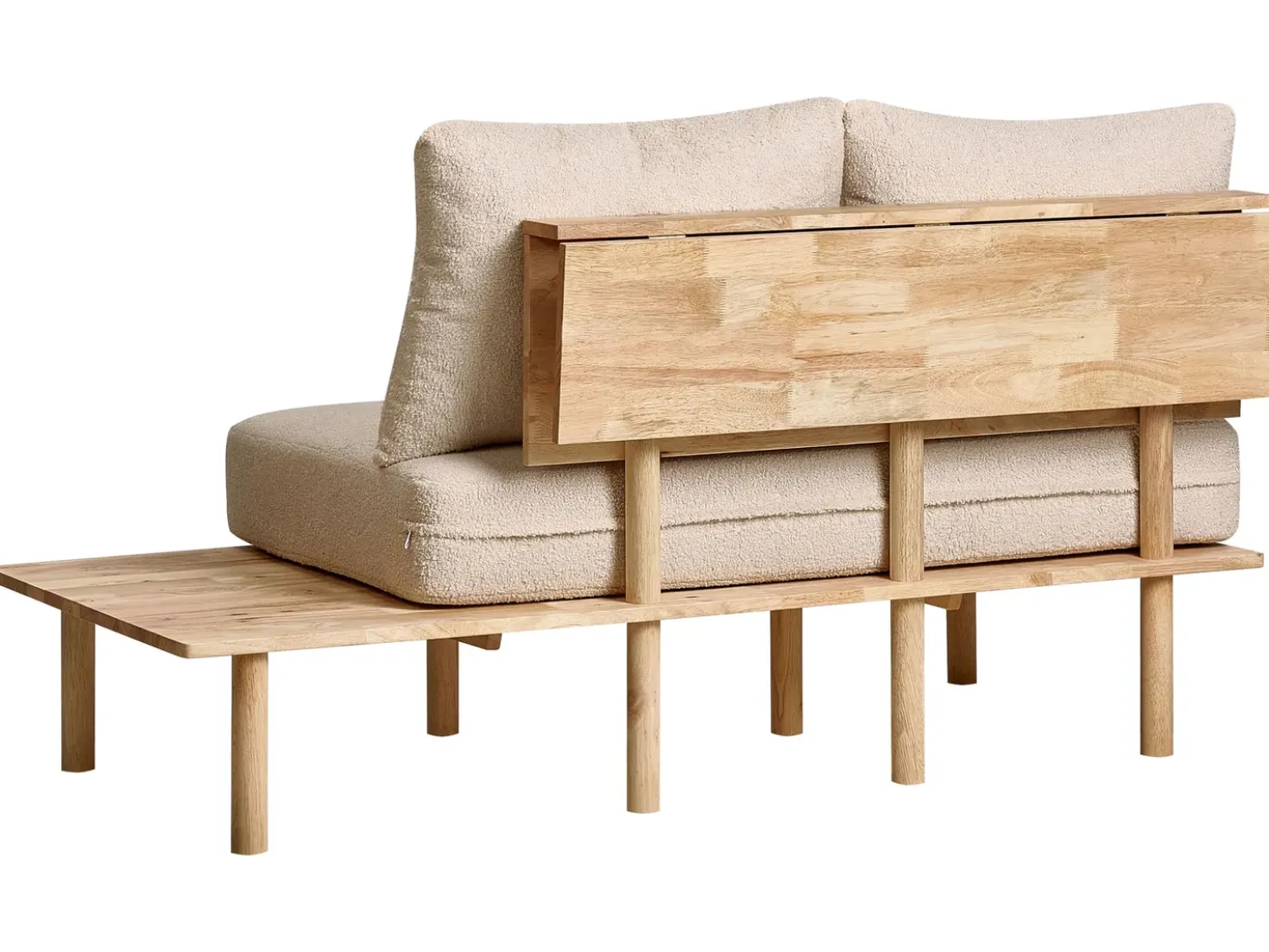 Divano 2 posti SALO Bouclé Beige con tavoli