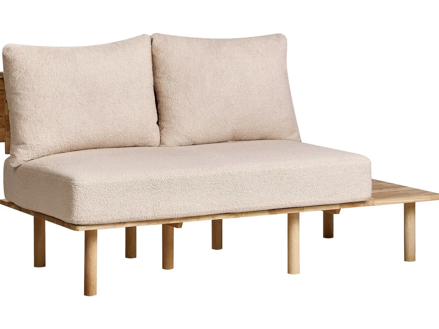Divano 2 posti SALO Bouclé Beige con tavoli