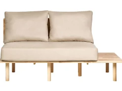 Divano 2 posti SALO Tessuto Beige sabbia con tavoli