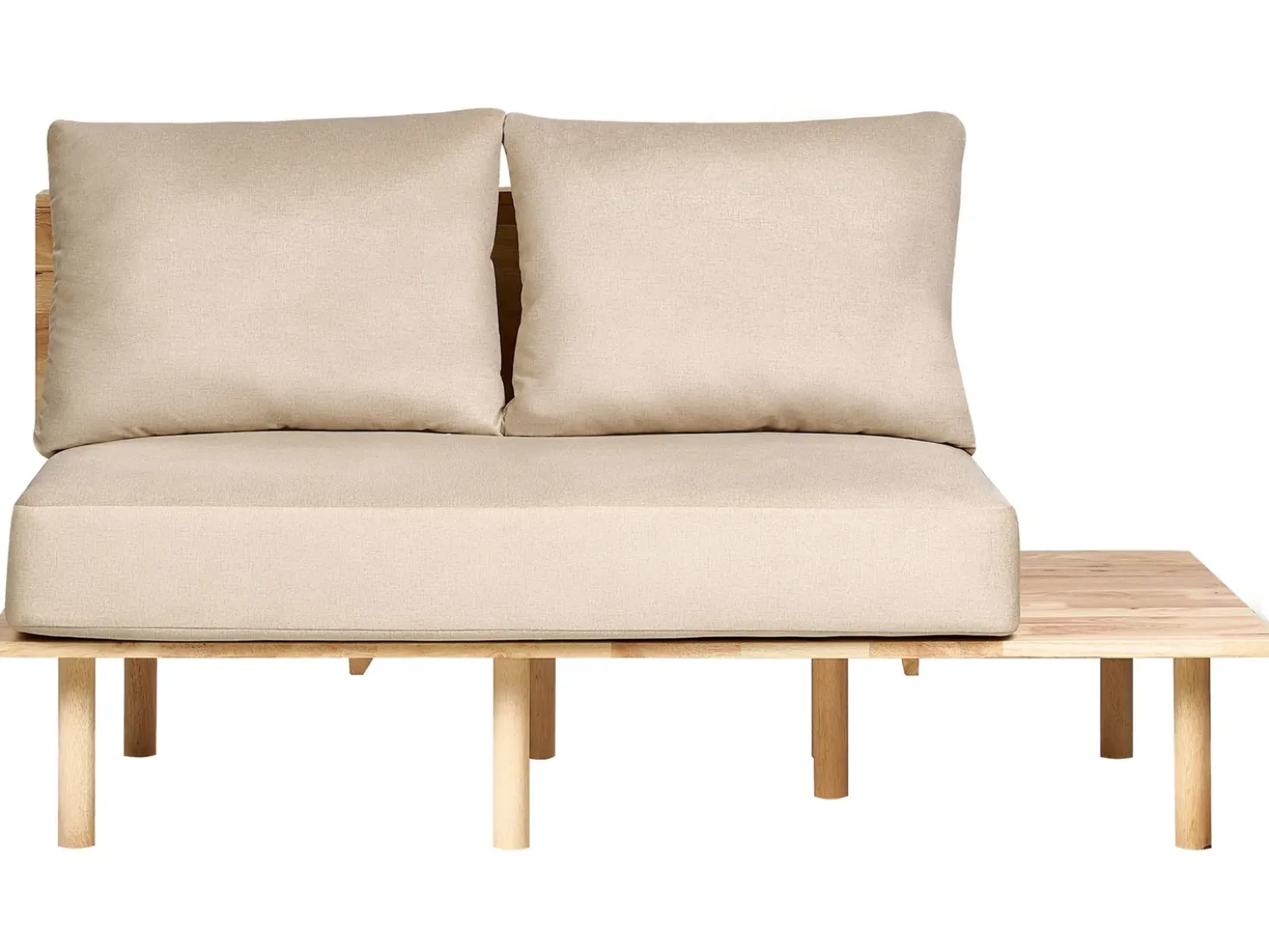 Divano 2 posti SALO Tessuto Beige sabbia con tavoli