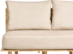 Divano 2 posti SALO Tessuto Beige sabbia con tavoli