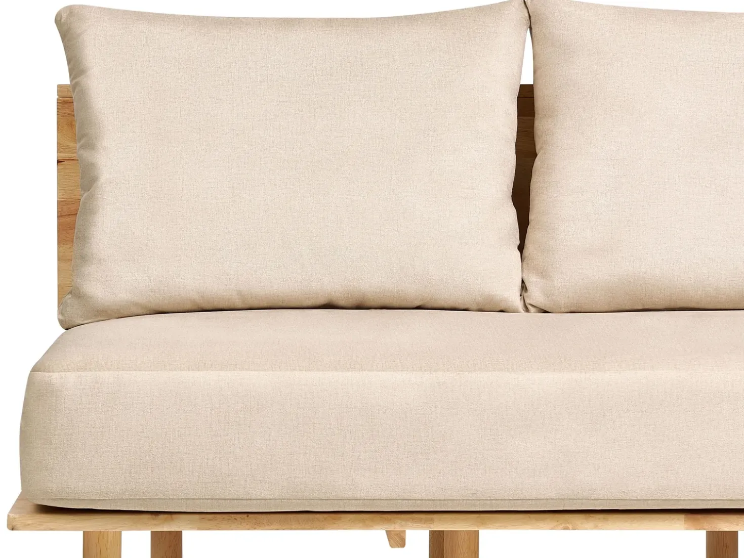 Divano 2 posti SALO Tessuto Beige sabbia con tavoli