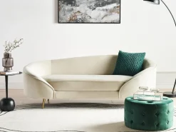 Divano 2 posti SAVAR Velluto Beige chiaro