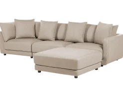 Divano 3 posti SIGTUNA Tessuto Beige con ottomana