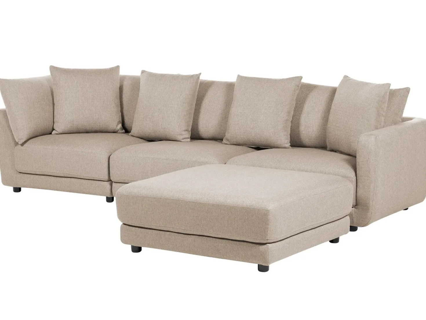 Divano 3 posti SIGTUNA Tessuto Beige con ottomana