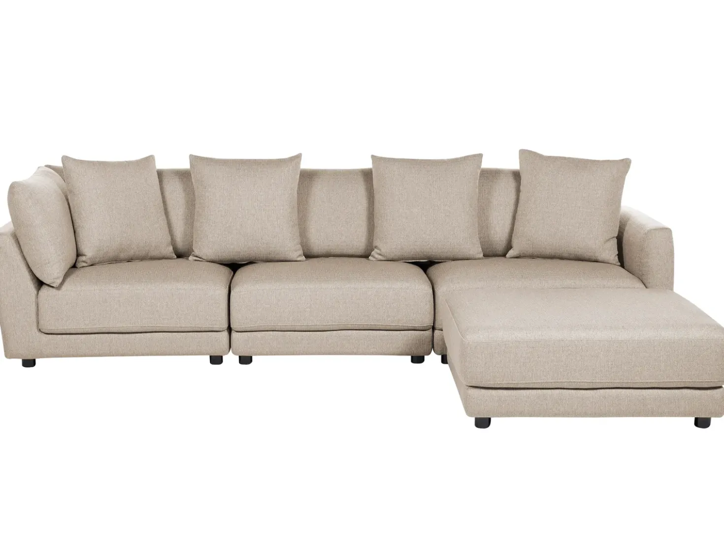 Divano 3 posti SIGTUNA Tessuto Beige con ottomana