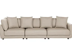 Divano 3 posti SIGTUNA Tessuto Beige con ottomana