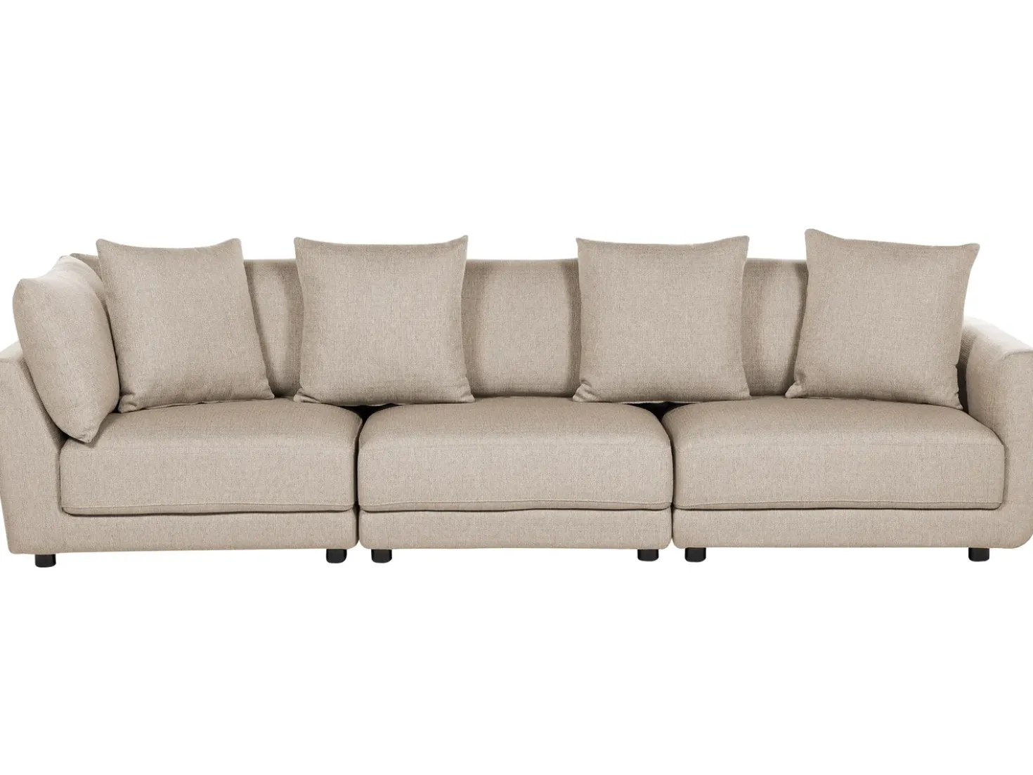 Divano 3 posti SIGTUNA Tessuto Beige con ottomana