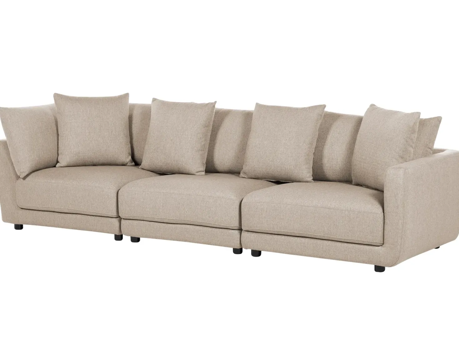 Divano 3 posti SIGTUNA Tessuto Beige con ottomana