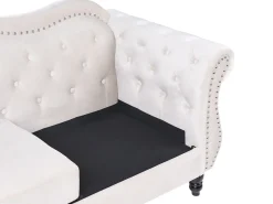 Divano 2 posti SKIEN Velluto Beige chiaro