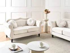 Divano 2 posti SKIEN Velluto Beige chiaro