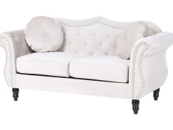 Divano 2 posti SKIEN Velluto Beige chiaro