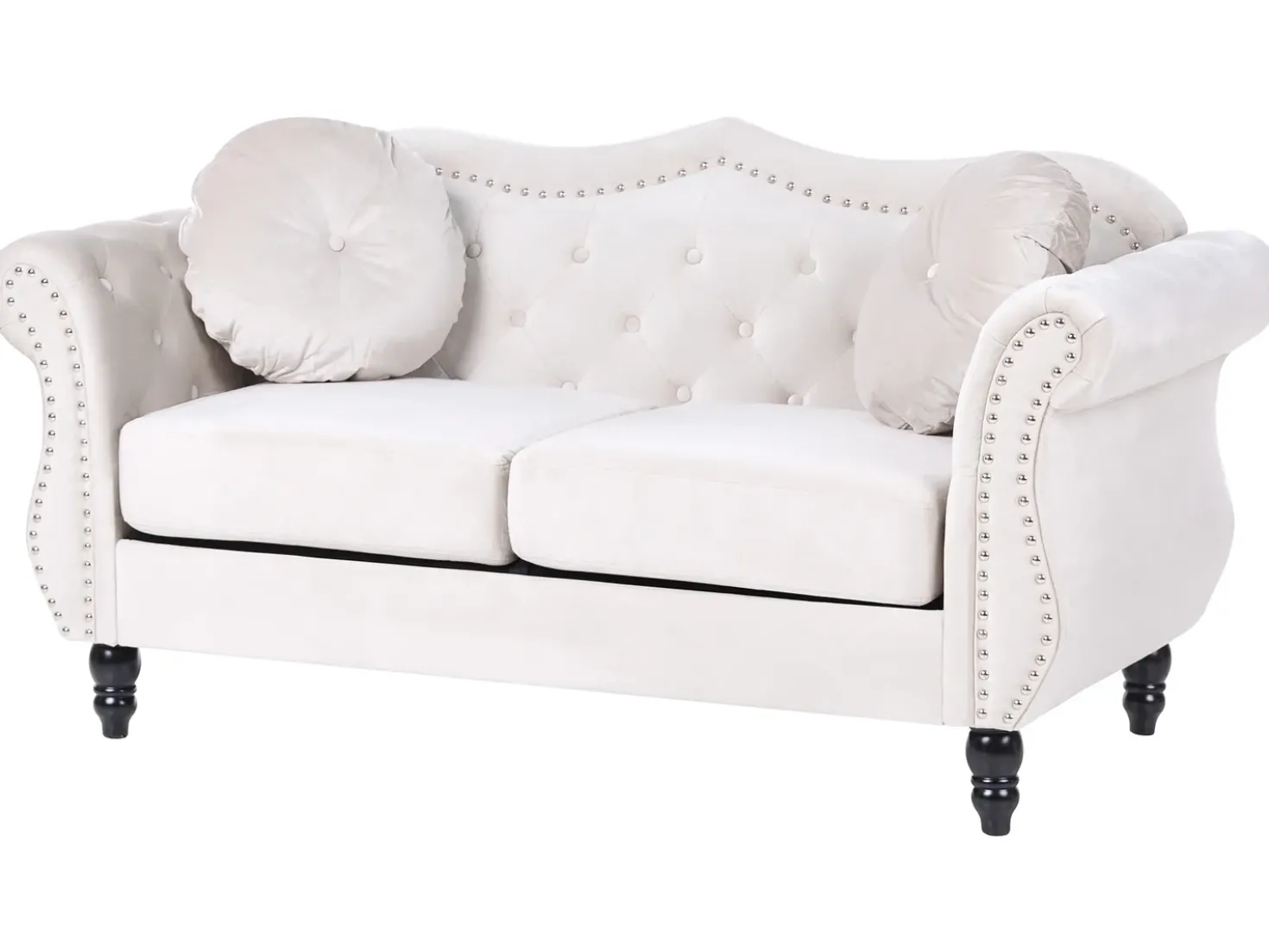 Divano 2 posti SKIEN Velluto Beige chiaro