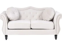 Divano 2 posti SKIEN Velluto Beige chiaro