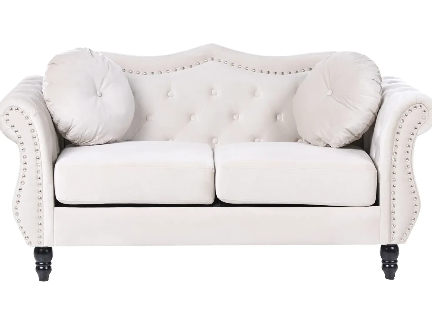 Divano 2 posti SKIEN Velluto Beige chiaro