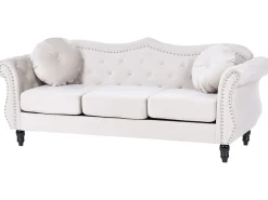 Divano 3 posti SKIEN Velluto Beige chiaro