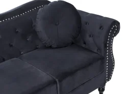 Divano 2 posti SKIEN Velluto Nero