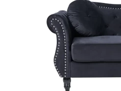 Divano 2 posti SKIEN Velluto Nero