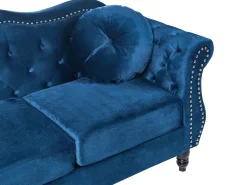 Divano 3 posti SKIEN Velluto Blu marino