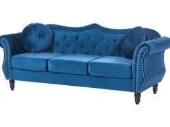 Divano 3 posti SKIEN Velluto Blu marino