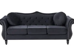 Divano 3 posti SKIEN Velluto Nero
