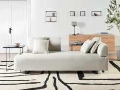 Divano 3 posti SOKNA Tessuto Beige chiaro con tavoli