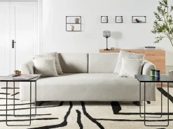 Divano 3 posti SOKNA Tessuto Beige chiaro con tavoli