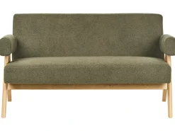 Divano 2 posti TAMRE Bouclé Verde/Marrone chiaro