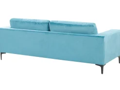 Divano 3 posti VADSTENA Velluto Azzurro