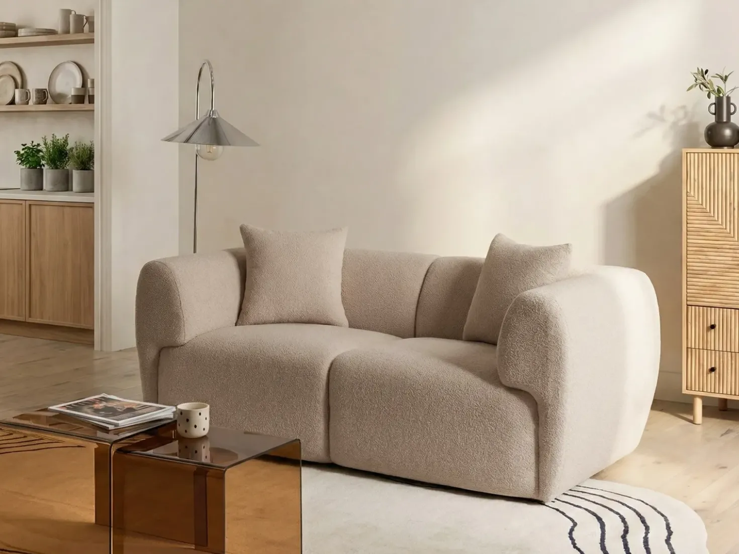 Divano 2 posti VALBY Bouclé Beige