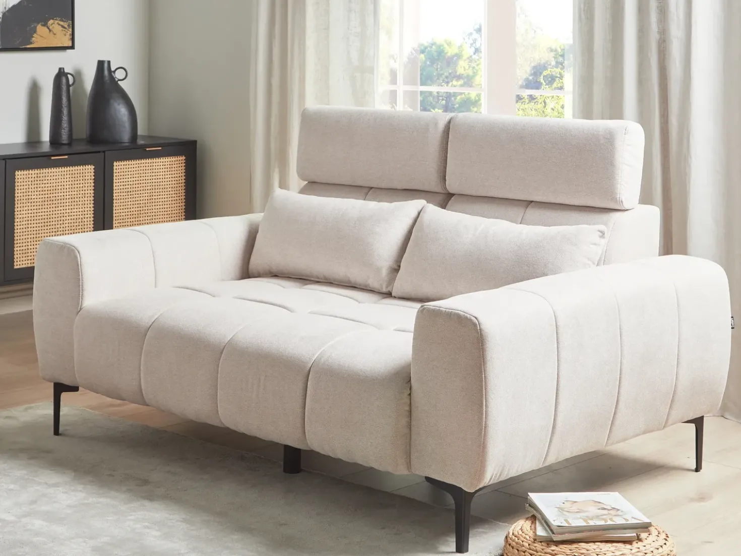 Divano 2 posti VEGAMO Tessuto Beige
