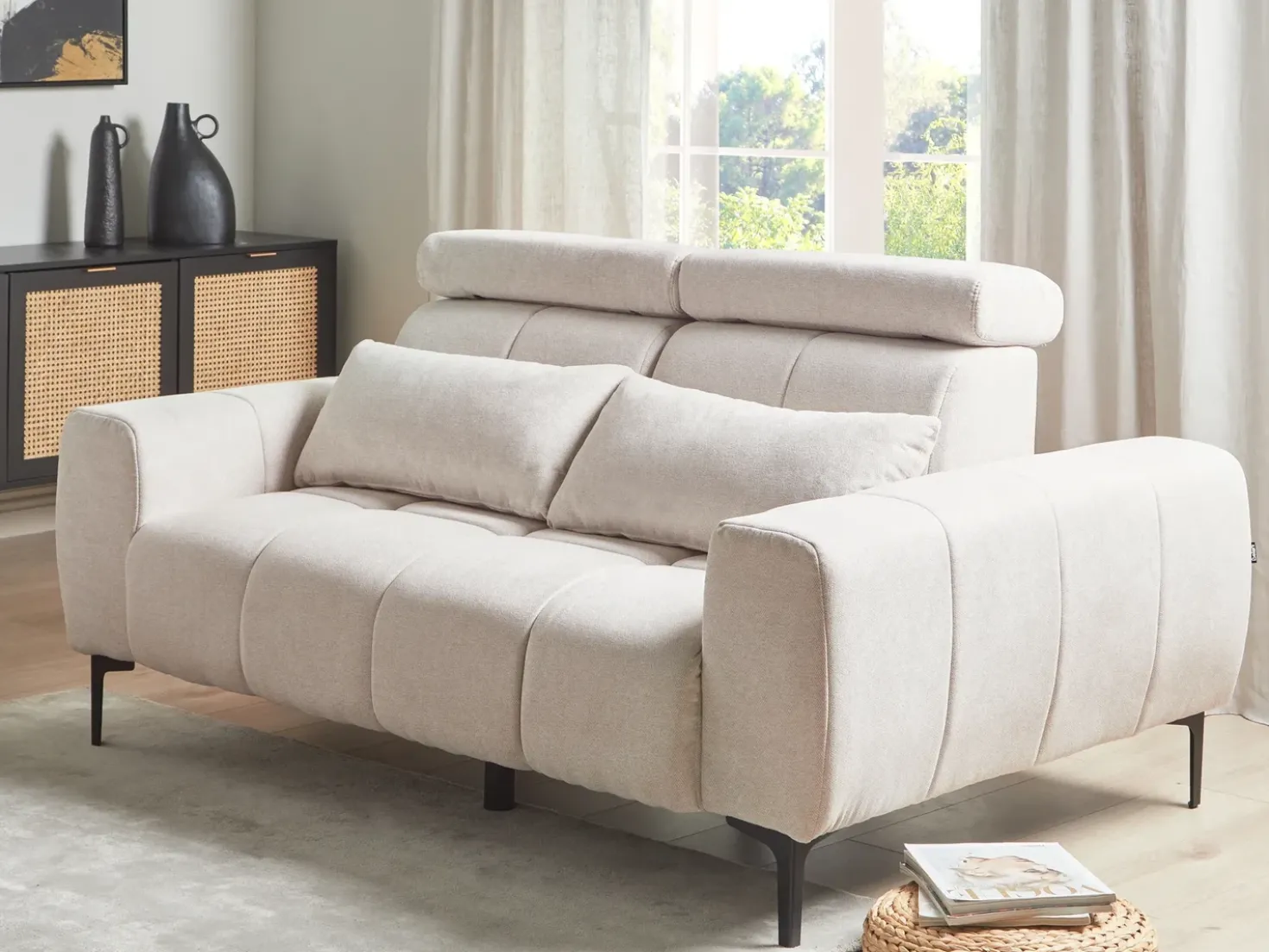 Divano 2 posti VEGAMO Tessuto Beige