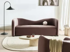 Divano 3 posti VELTADA Velluto Marrone scuro
