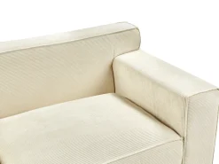 Divano 3 posti VISKAN Velluto a coste Beige chiaro