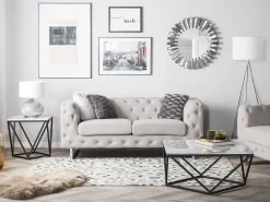 Divano 2 posti VISSLAND Tessuto Beige chiaro