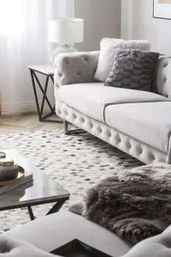 Divano 3 posti VISSLAND Tessuto Beige chiaro