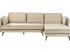 Divano angolare 3 posti ALTAN Velluto Beige Lato Sinistro