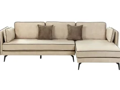 Divano angolare 3 posti ALTAN Velluto Beige Lato Sinistro