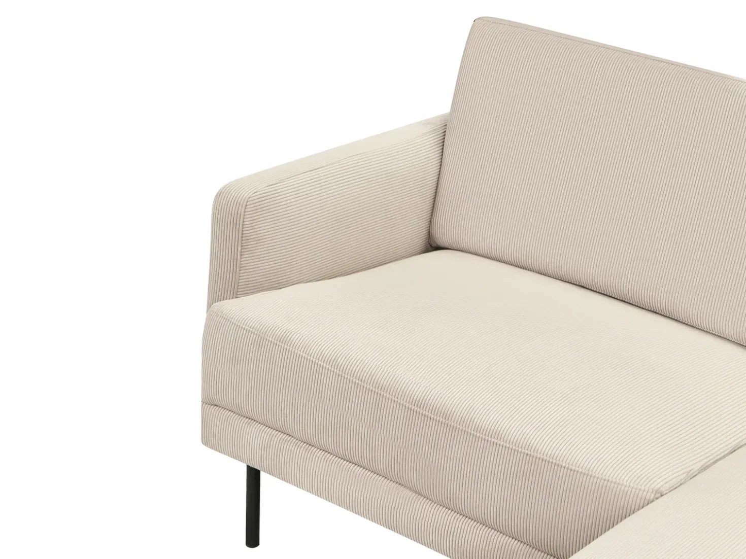 Divano angolare 2 posti BREDA Velluto a coste Beige Lato Sinistro