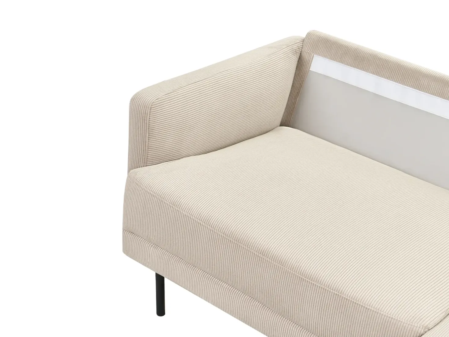 Divano angolare 2 posti BREDA Velluto a coste Beige Lato Sinistro