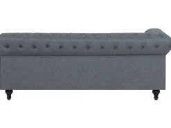 Divano angolare 6 posti CHESTERFIELD Tessuto Grigio Lato Sinistro