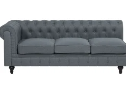 Divano angolare 6 posti CHESTERFIELD Tessuto Grigio Lato Sinistro