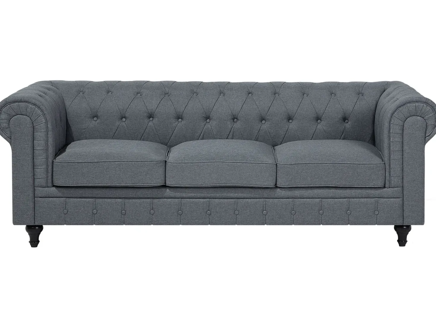 Divano angolare 6 posti CHESTERFIELD Tessuto Grigio Lato Sinistro