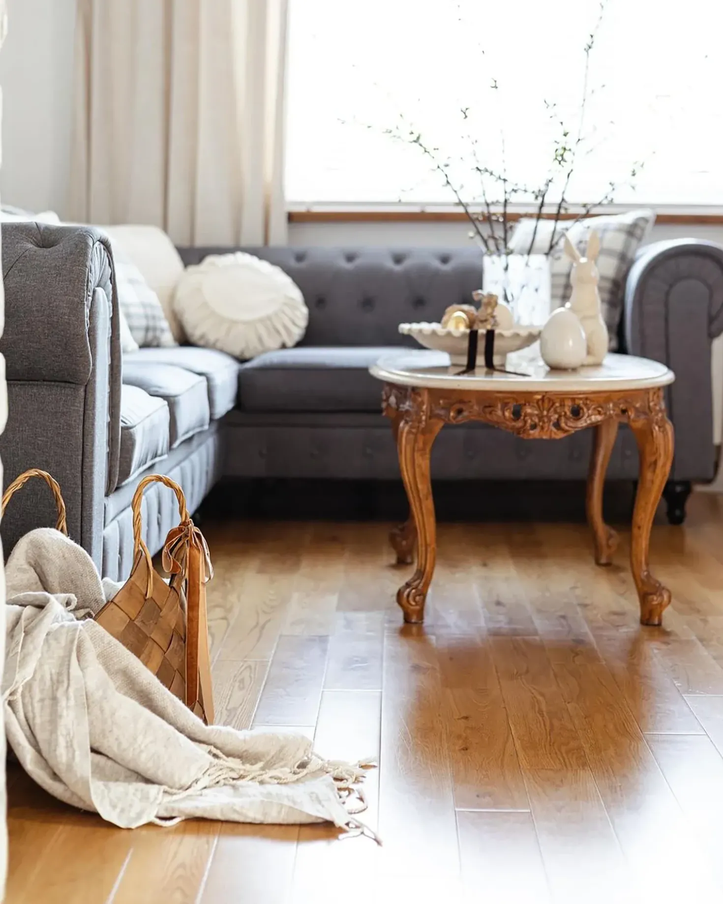 Divano angolare 6 posti CHESTERFIELD Tessuto Grigio Lato Sinistro