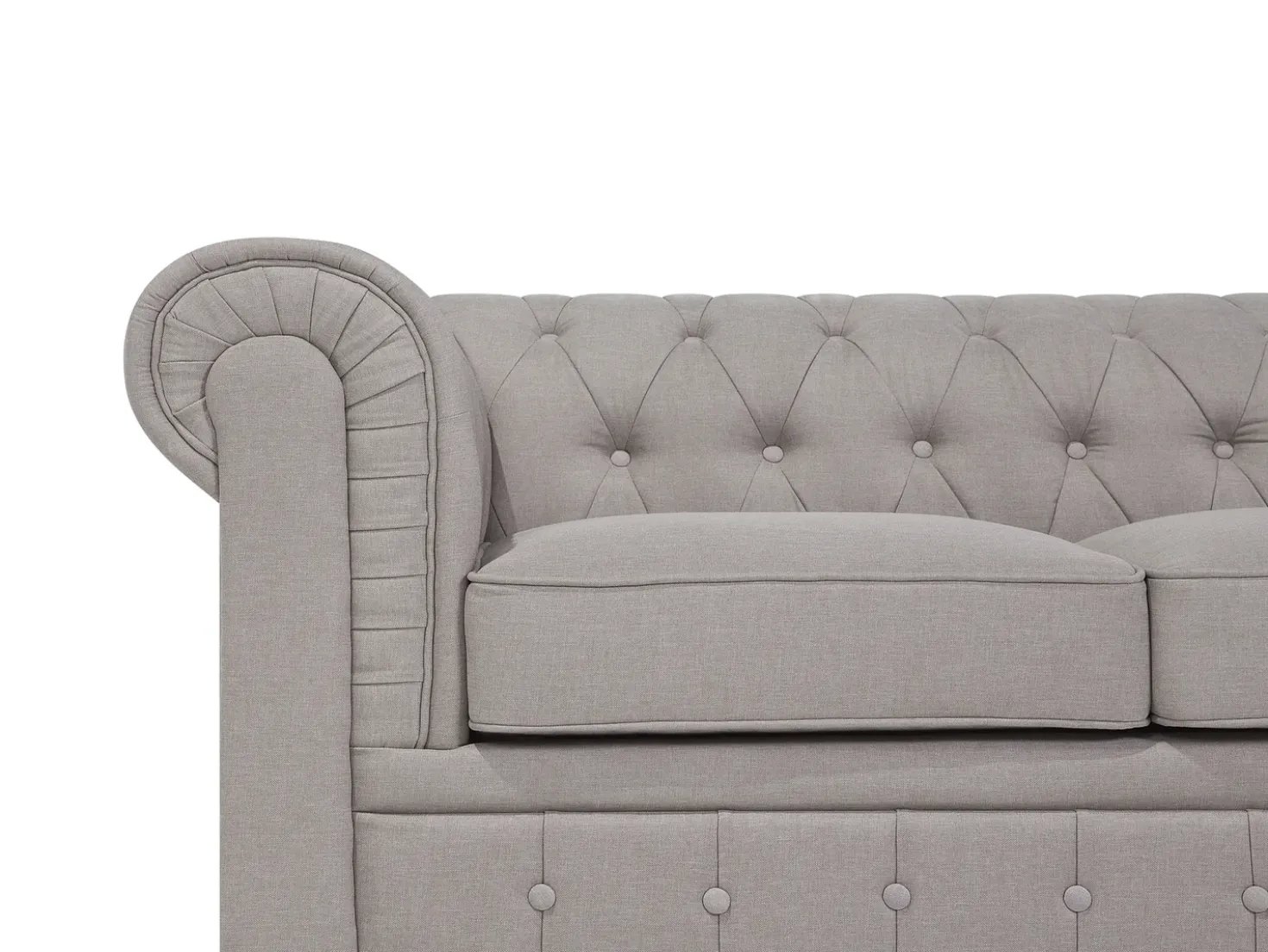 Divano angolare 6 posti CHESTERFIELD Tessuto Beige Lato destro
