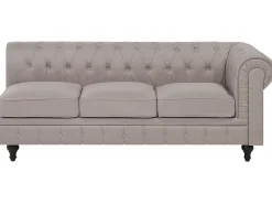 Divano angolare 6 posti CHESTERFIELD Tessuto Beige Lato destro