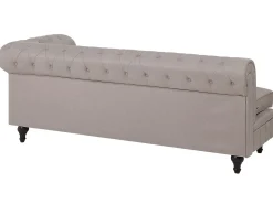 Divano angolare 6 posti CHESTERFIELD Tessuto Beige Lato destro