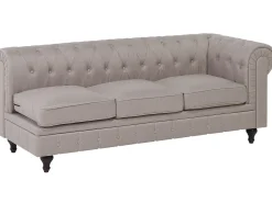 Divano angolare 6 posti CHESTERFIELD Tessuto Beige Lato destro
