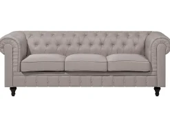 Divano angolare 6 posti CHESTERFIELD Tessuto Beige Lato destro